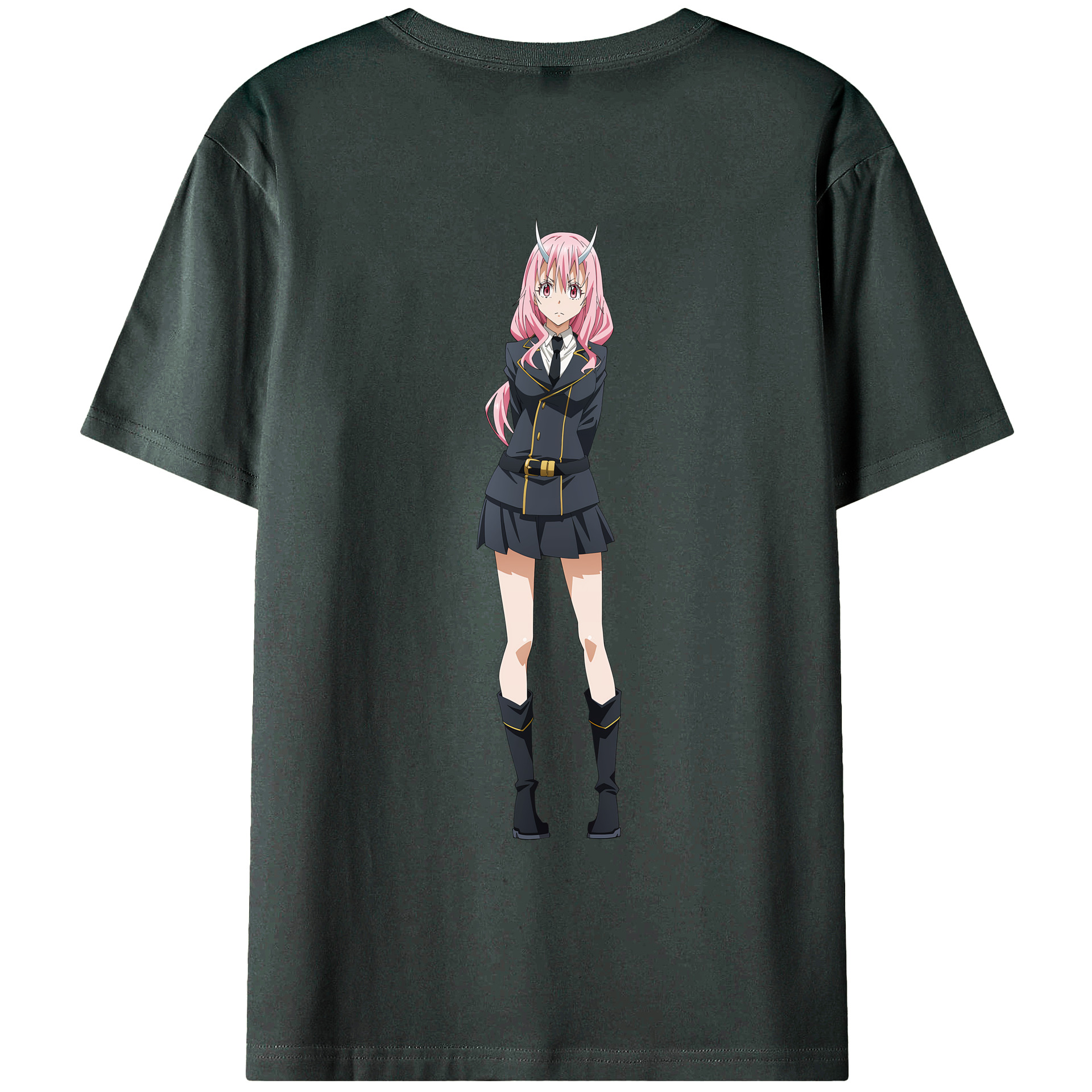 （画像用） 転スラ Regarding Reincarnated to Slime 綿100％ メンズ半袖Tシャツ（バックプリント） 通気性
